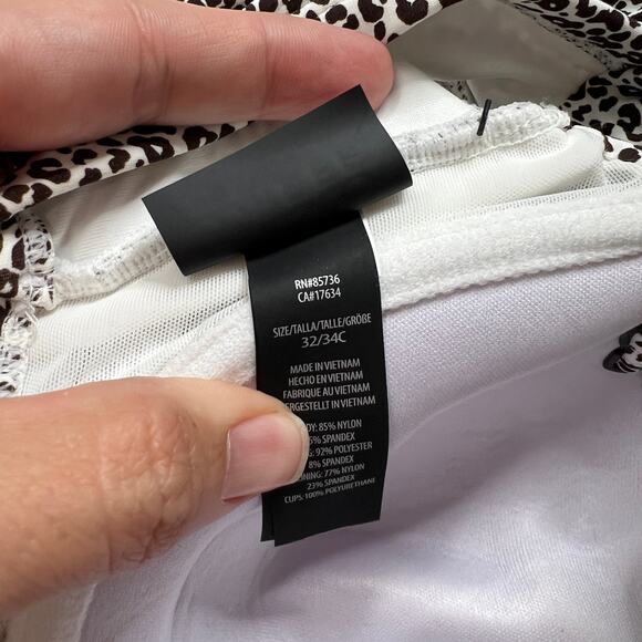 Coco Reef Underwire Bra Bikini Bandeau Top Size 32/34D Brown Animal Convertible - Picture 6 of 6